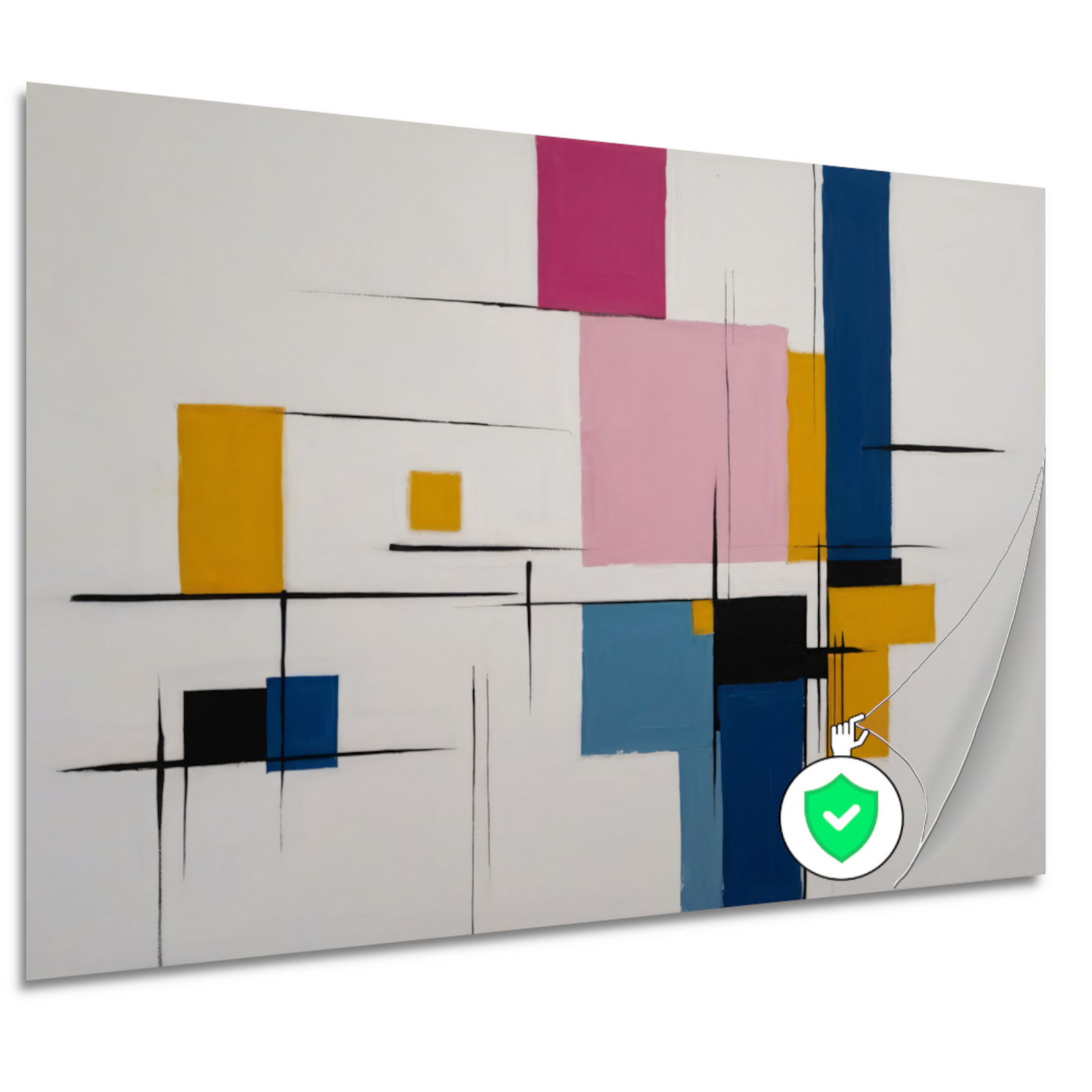 Balans van Vorm en Kleur in Moderne Kunst poster