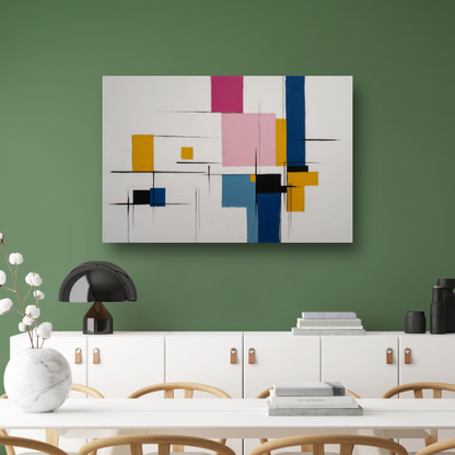 Balans van Vorm en Kleur in Moderne Kunst poster