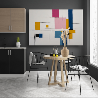 Balans van Vorm en Kleur in Moderne Kunst poster