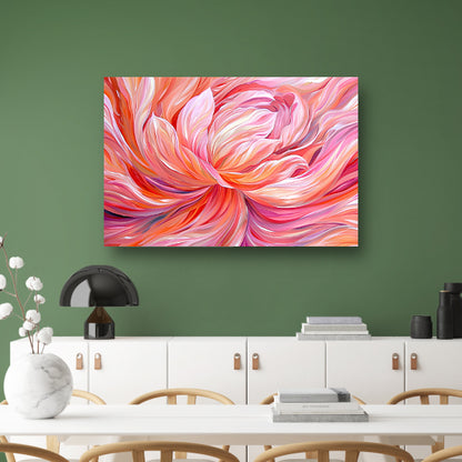 Surrealistische abstracte tulip in levendige kleuren canvas met baklijst