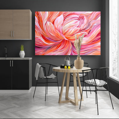 Surrealistische abstracte tulip in levendige kleuren canvas met baklijst