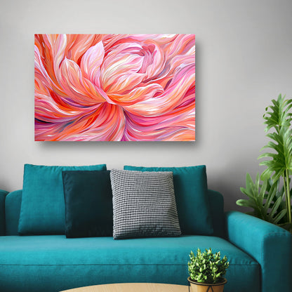 Surrealistische abstracte tulip in levendige kleuren canvas met baklijst