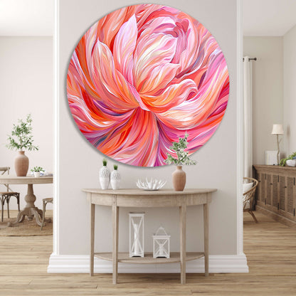 Surrealistische abstracte tulip in levendige kleuren aluminium muurcirkel
