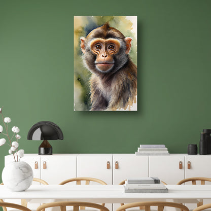 Jonge Aap in Aquarel Waterverf Stijl poster