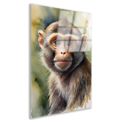 Jonge Aap in Aquarel Waterverf Stijl acrylglas