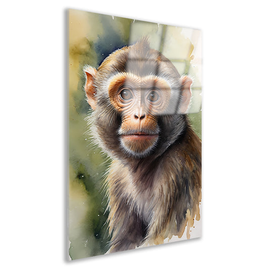 Jonge Aap in Aquarel Waterverf Stijl acrylglas