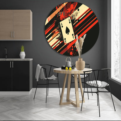 Abstracte speelkaart in kleurvolle omgeving   forex muurcirkel