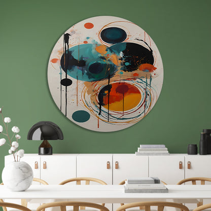 Abstracte Symfonie in Kleur en Vorm forex muurcirkel