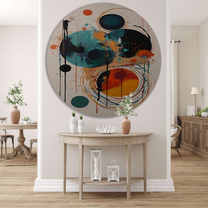 Abstracte Symfonie in Kleur en Vorm forex muurcirkel