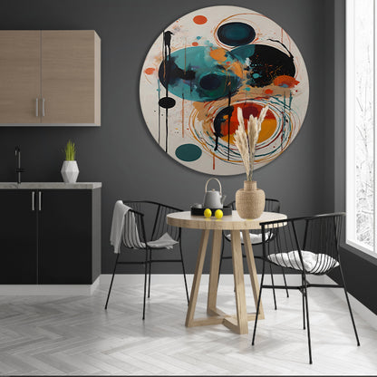 Abstracte Symfonie in Kleur en Vorm forex muurcirkel