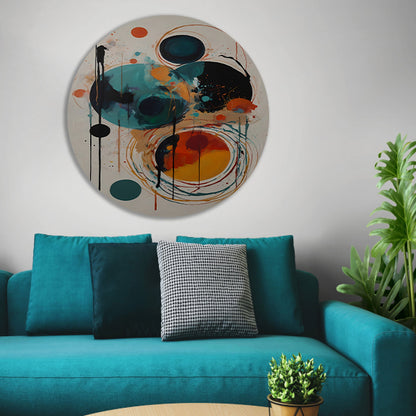 Abstracte Symfonie in Kleur en Vorm forex muurcirkel