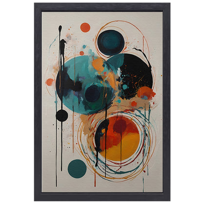 Abstracte Symfonie in Kleur en Vorm canvas met baklijst