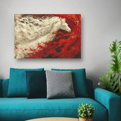 Majestueus Paard in Vuur en IJs acrylglas