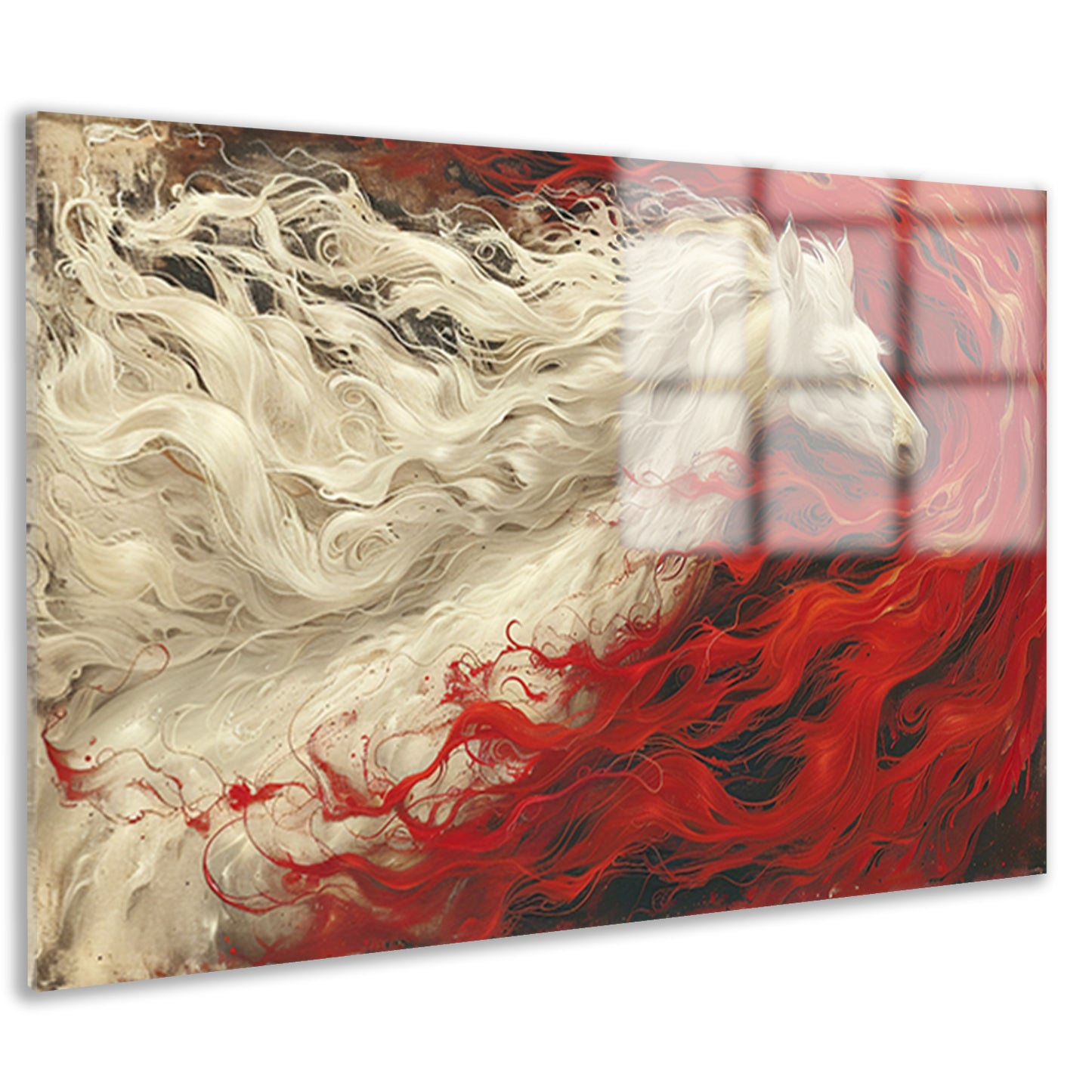Majestueus Paard in Vuur en IJs acrylglas