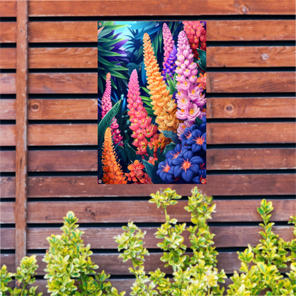 Levendige Art Nouveau bloemenpracht in kleur tuinposter