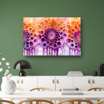 Kleurrijke psychedelische abstracte patronen schilderij canvas met baklijst