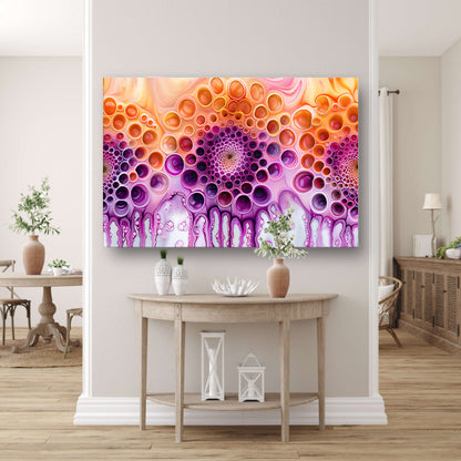 Kleurrijke psychedelische abstracte patronen schilderij poster