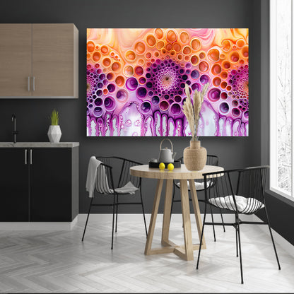 Kleurrijke psychedelische abstracte patronen schilderij canvas