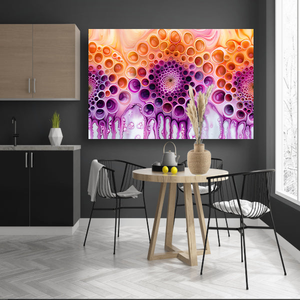 Kleurrijke psychedelische abstracte patronen schilderij acrylglas