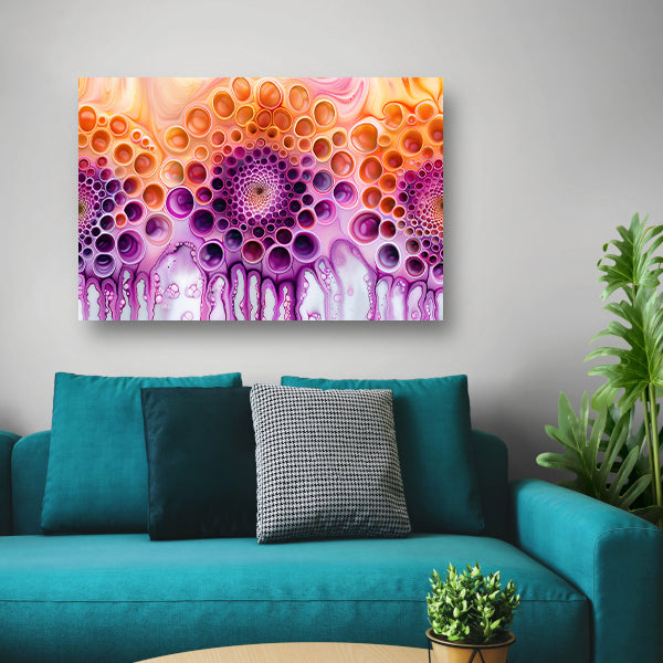 Kleurrijke psychedelische abstracte patronen schilderij poster