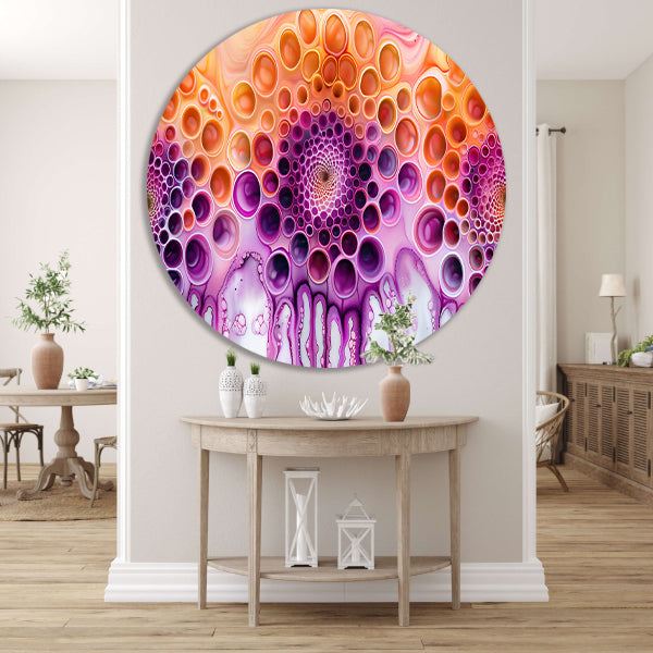 Kleurrijke psychedelische abstracte patronen schilderij forex muurcirkel