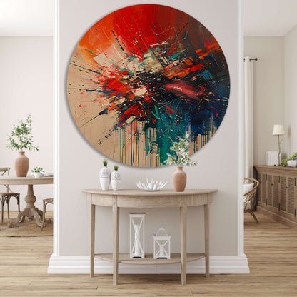 Abstract  met Krachtige Kleuren en Energieke Lijnen forex muurcirkel