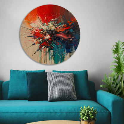 Abstract  met Krachtige Kleuren en Energieke Lijnen forex muurcirkel