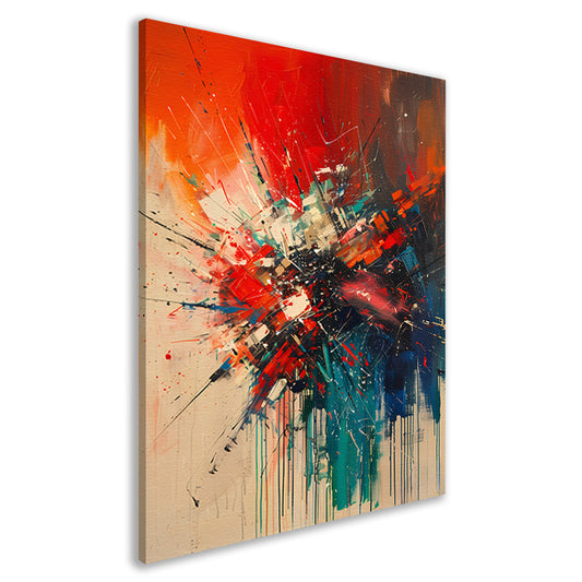 Abstract  met Krachtige Kleuren en Energieke Lijnen canvas