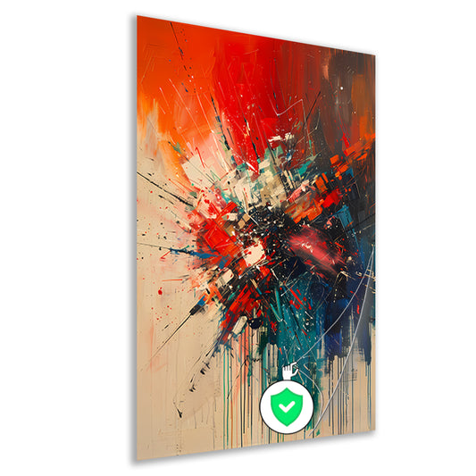 Abstract  met Krachtige Kleuren en Energieke Lijnen poster