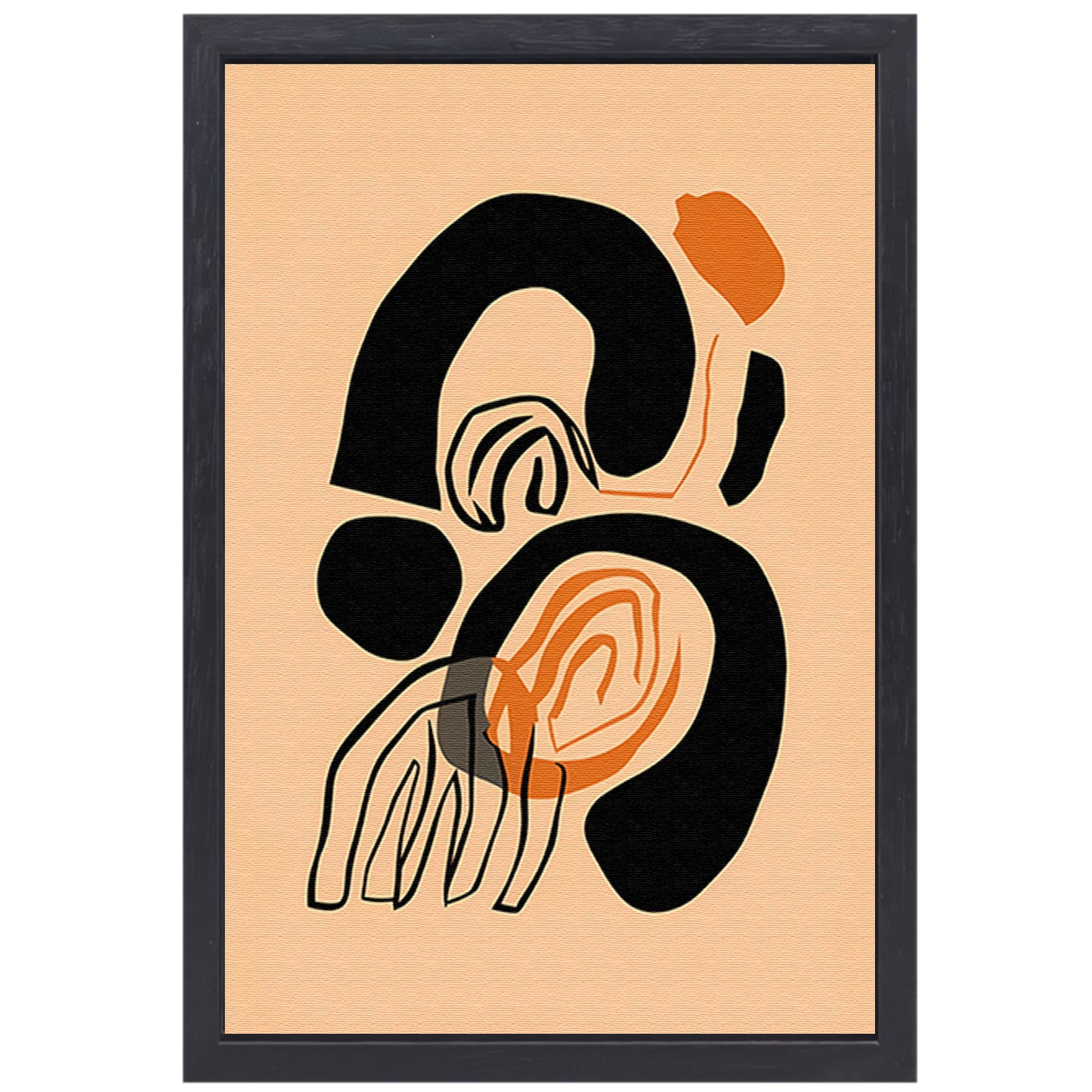Abstracte Compositie in Monochrome Tinten canvas met baklijst