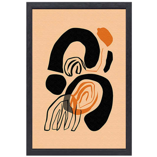Abstracte Compositie in Monochrome Tinten canvas met baklijst