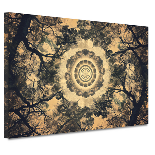 Bomenspiraal in caleidoscoop canvas