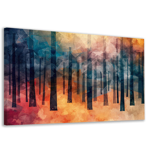 Kleurrijk abstract bos digitaal kunstwerk canvas