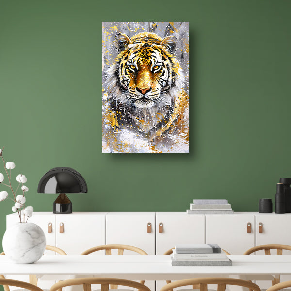 Surrealistische tijger met dynamische kleuren poster