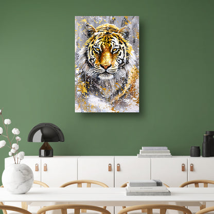 Surrealistische tijger met dynamische kleuren poster