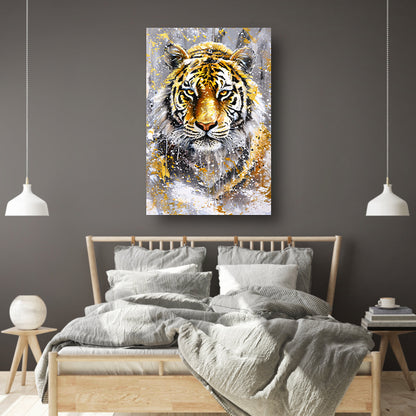 Surrealistische tijger met dynamische kleuren poster
