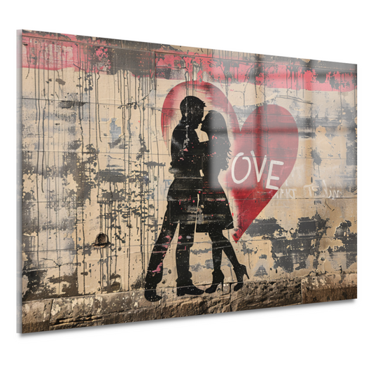 Romantische Straatkunst met Hart en Liefde acrylglas