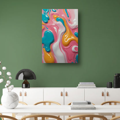 Abstracte Dans van Kleuren en Vormen canvas met baklijst
