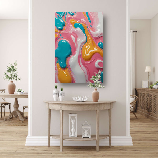 Abstracte Dans van Kleuren en Vormen canvas met baklijst