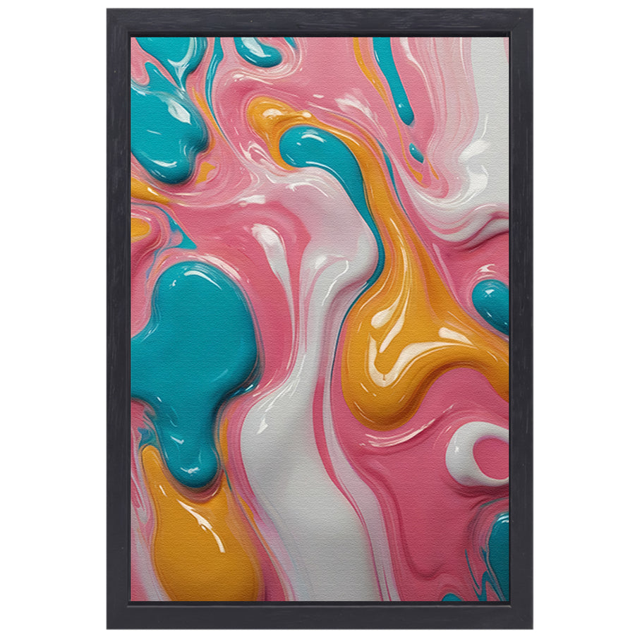 Abstracte Dans van Kleuren en Vormen canvas met baklijst