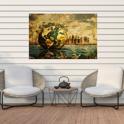 Surrealistische Aarde tuinposter
