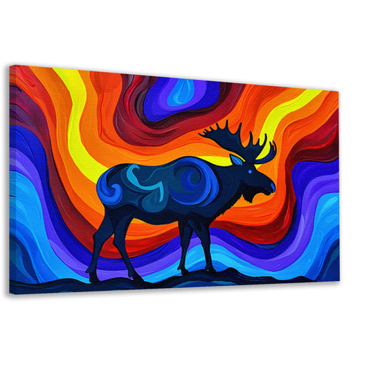 Kleurrijke abstracte eland met levendige achtergrond canvas