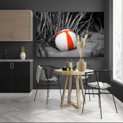 Minimalistische strandbal op het zand canvas
