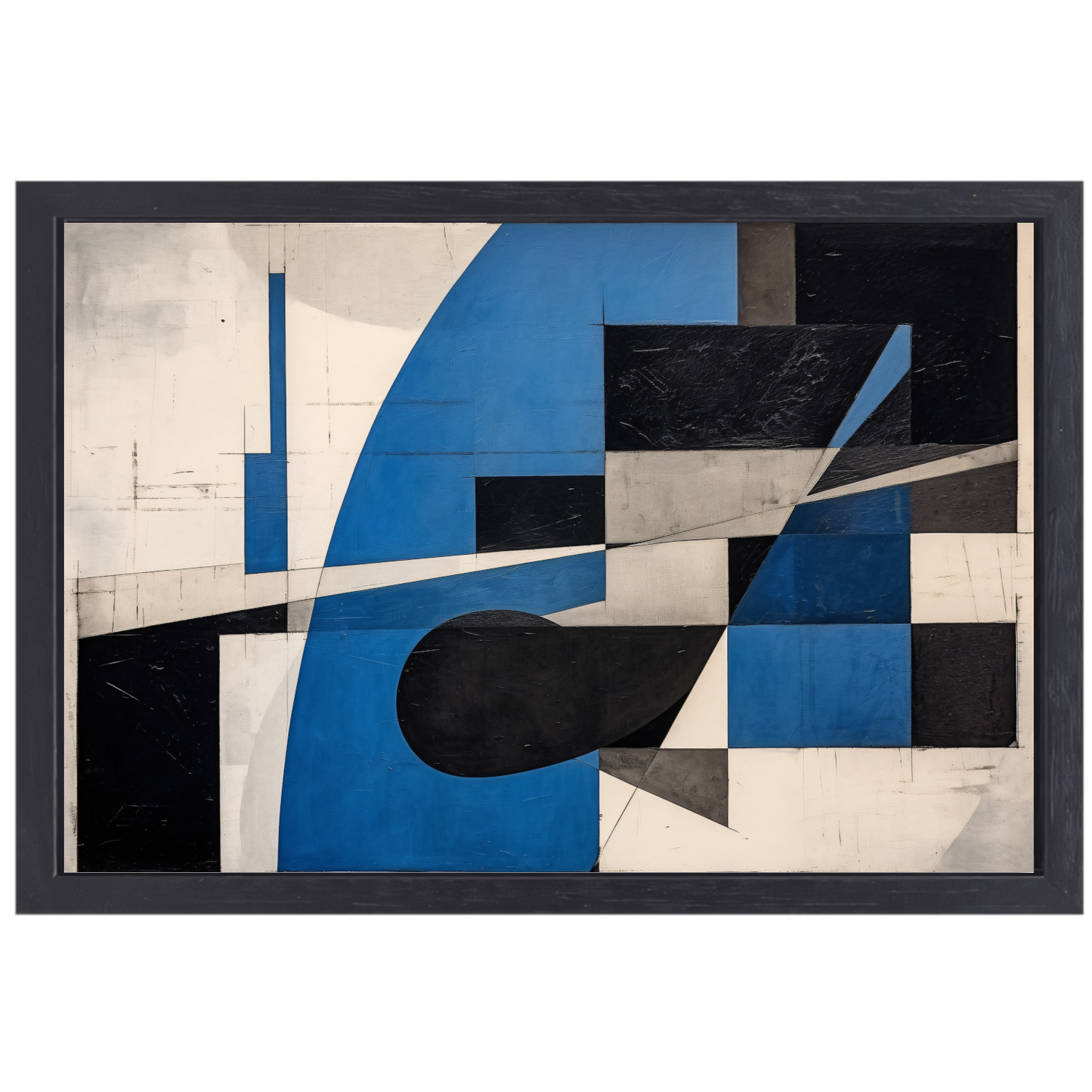 Minimalistisch schilderij met vierkanten canvas met baklijst