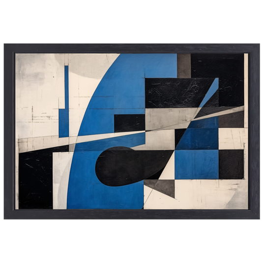 Minimalistisch schilderij met vierkanten canvas met baklijst