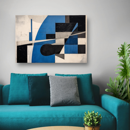 Minimalistisch schilderij met vierkanten poster