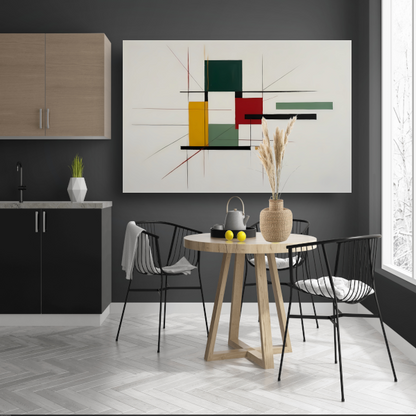 Abstracte primaire kleuren en strakke lijnen poster