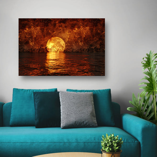 Maanlicht over wateroppervlak acrylglas