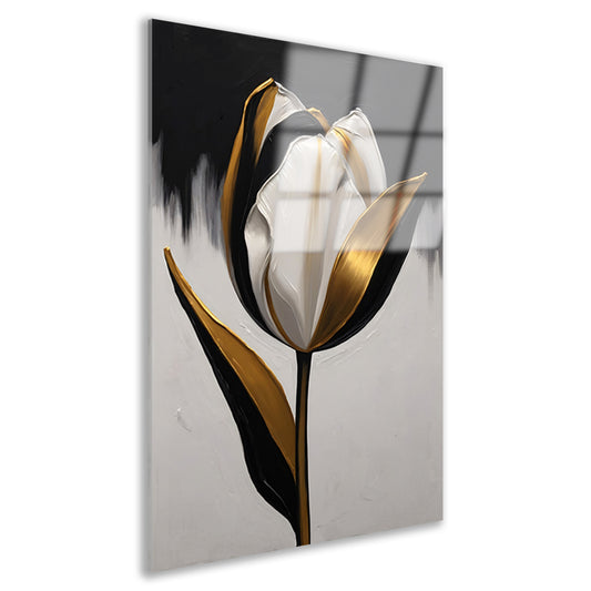 Gouden Accenten op Monochrome Tulp Acrylglas