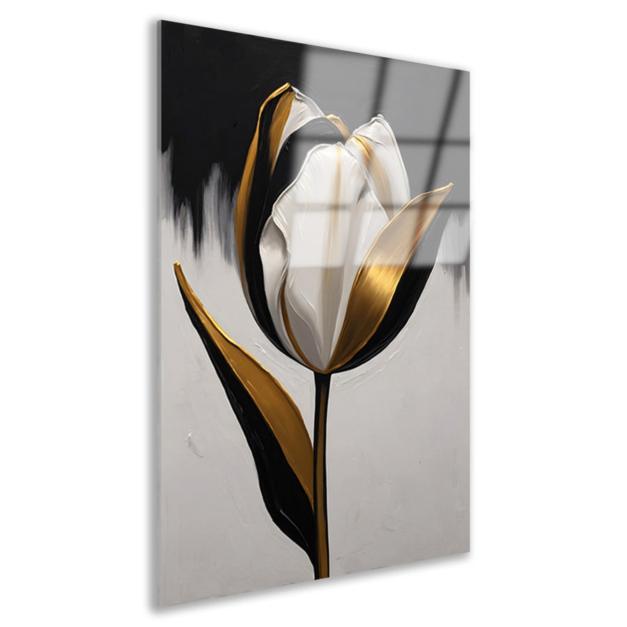 Gouden Accenten op Monochrome Tulp Acrylglas